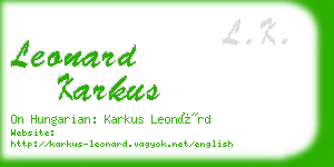 leonard karkus business card
